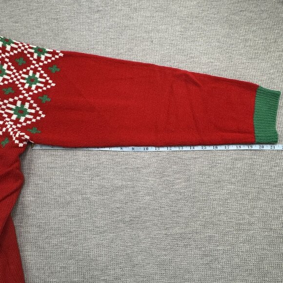 Festive Cow Holiday Christmas Sweater Size 2XL Red Blue Ugly Xmas Knit Pullover - Picture 13 of 15